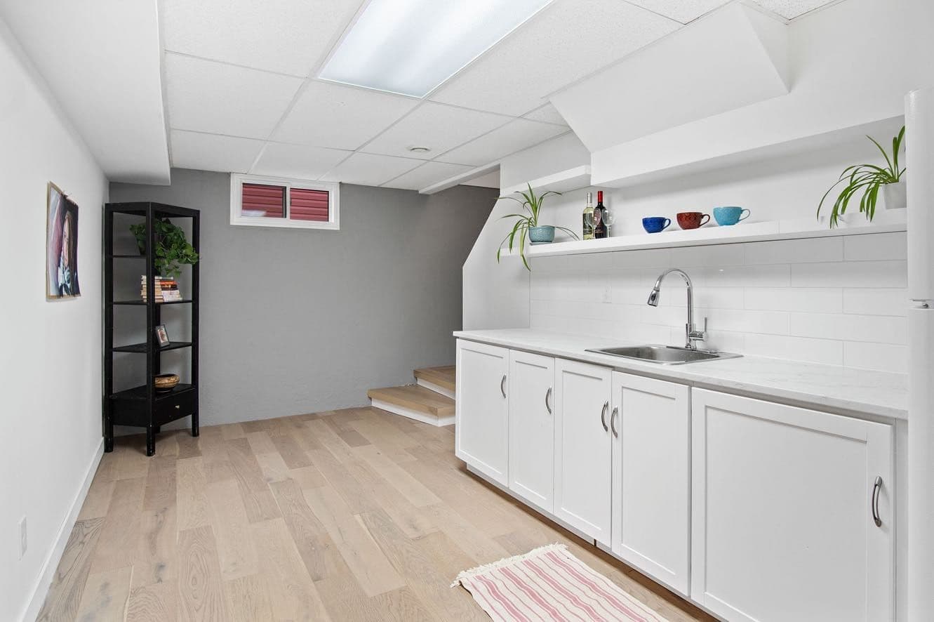 The lower level of a renovated Malmo Plains bungalow